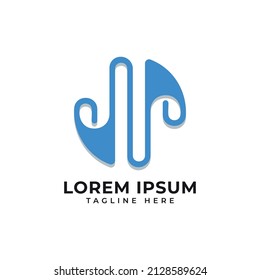 modern abstract logo mark monogram design template