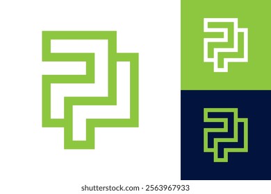 Modern Abstract Logo with P Shaped Lines