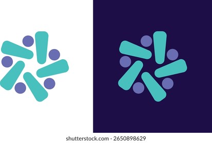 Modernes abstraktes Logo-Set. Kreisförmiger Symbolvektor für Teamarbeit.
