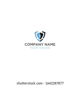 modern abstract logo shield and key