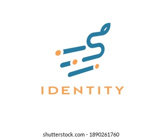 Modern Abstract logo of shopping cart with S letter