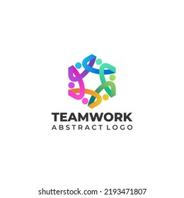 modern abstract logo for teamwork