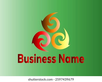 Modern abstract logo with three swirling elements.  Perfect for branding and identity.