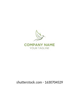 modern abstract logos of birds and leaves