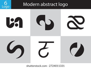 Conjunto moderno de coleção de logotipos abstratos, diversos elementos de marca, design gráfico.