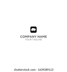 modern abstract logos of wombat animals
