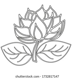 Modern abstract lotus template cutting. Abstract element. Oriental template. Wedding floral decoration. Flower icon. Lotus for laser or milling cut.