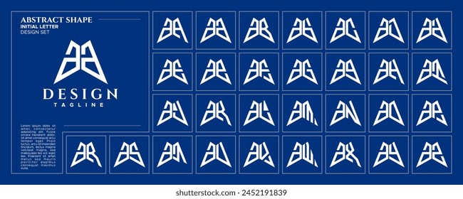 Letra inicial minúscula abstracta moderna A Conjunto de diseño de logotipo AA