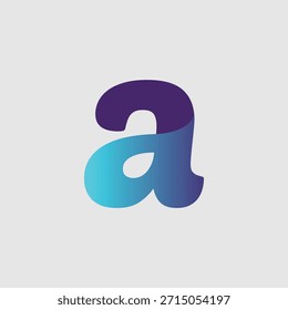 Moderner abstrakter Kleinbuchstabe "a" Logo mit glatten abgerundeten Formen und einem blau-violetten Farbverlauf. Sauberes, flaches Vektordesign, das Kreativität, Technologie, digitale Lösungen und zeitgemäßes Branding repräsentiert. Geeignet für Startups, Apps, Software-Unternehmen, Kreativagenturen und Corporate Identity.