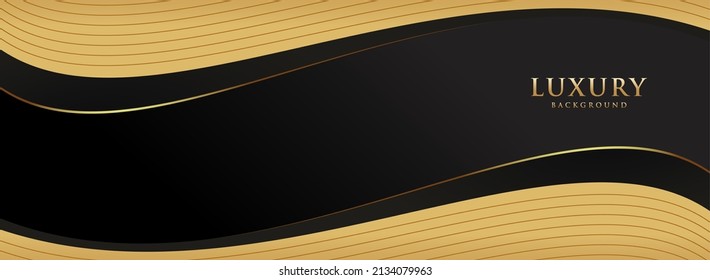 fondo de lujo abstracto moderno oro negro para banner, vector de capa