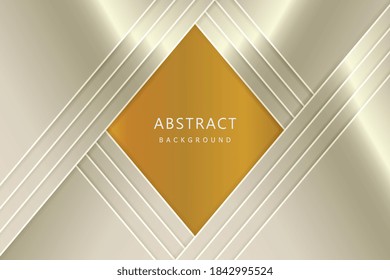 Modern Abstract luxury background with golden element and realistic concept. Metallic background. Gold light with upholstery modern design. Golden metal luxury for wedding, invitation or greeting card
