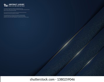 Modern abstract of luxury gradient blue template with golden glitters decoration background. You can use for ad, poster, template, business presentation, artwork. illustration vector eps10