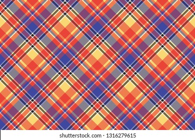 Modern abstract madras plaid seamless pattern. Vector illustration.