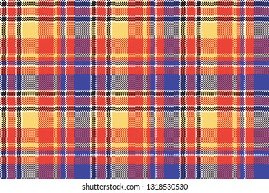 Modern abstract madras plaid seamless pattern. Vector illustration.