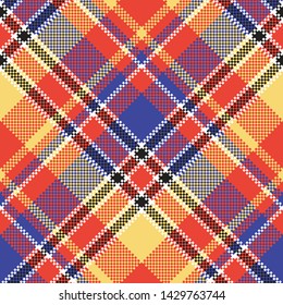 Modern abstract madras plaid seamless pattern. Vector illustration.