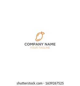 modern abstract mango fruit logo