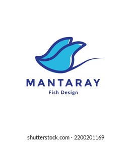 diseño del logotipo del pez manta raya abstracto moderno