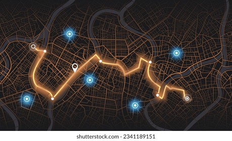 Diseño de Mapa Resumen Moderno: Una composición visualmente impresionante de líneas coloridas y elementos geométricos, que se asemejan a un mapa. Ilustración vectorial con funciones editables para una personalización perfecta.