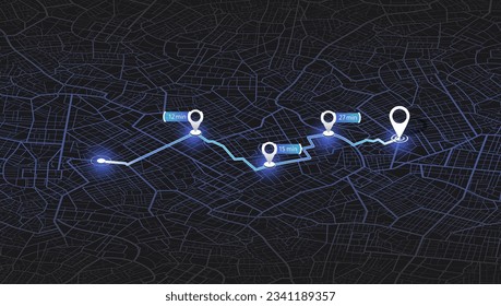 Modern Abstract Map Design: A visually stunning composition of colorful lines and geometric elements, resembling a map. Vector illustration with editable features for seamless customization.