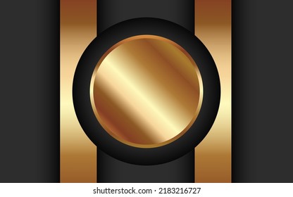 Modern Abstract Medal Gold background. Gradient Color. Premium Vector.