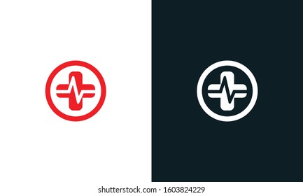 Modern abstract Medical logo. This logo icon incorporate with medical plus and heart beat icon in the creative way.