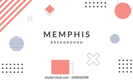 Modern abstract memphis background with elements