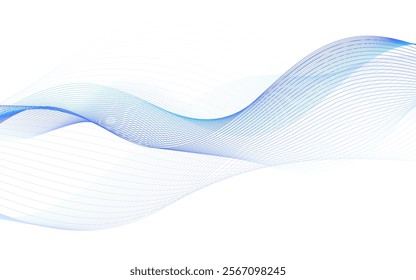 Modern abstract memphis. Line wave. Blue . Simple design. Vector illustration