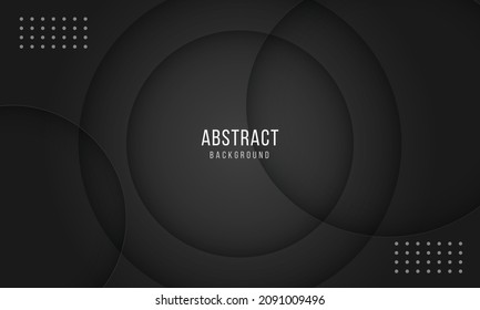 Fondo geométrico de forma de círculo negro mínimo abstracto moderno.