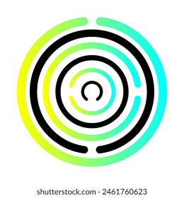 Icono circular abstracto moderno mínimo. Concepto de logotipo de círculo. Diseño gráfico. Ilustración vectorial aislada sobre fondo blanco.