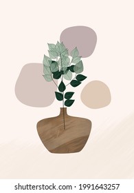 Modern abstract minimal frame design. Pastel color natur background, vector illustration.