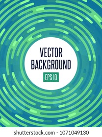 Modern abstract minimal vector background design with white circle for text message. Neon circle lines and template elements for your art, flyers, posters, covers, banners. Vector EPS 10