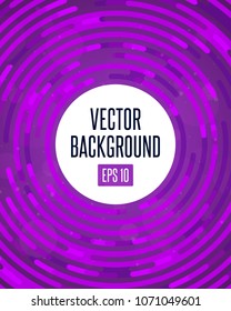 Modern abstract minimal vector background design with white circle for text message. Neon circle lines and template elements for your art, flyers, posters, covers, banners. Vector EPS 10