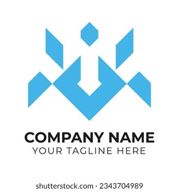 Modern abstract minimalist business logo design template