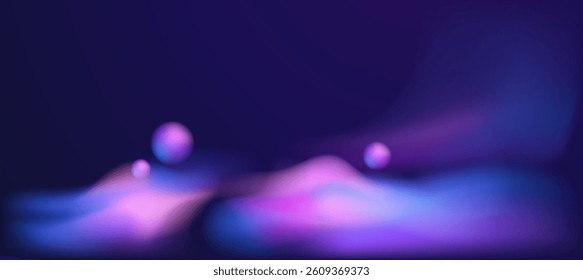 Modern abstract minimalist colorful fluid gradient on blue background. Social ads banner or Landing page.