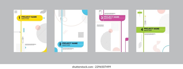 Modern abstract minimalist covers set