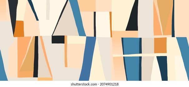 Modern abstract minimalist geometric print. Contemporary seamless pattern. Fashionable template for design.
Warm bright colors.