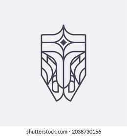 Modern, Abstract, Minimalist, Geometric, Warrior Logo Vector Design Illustration