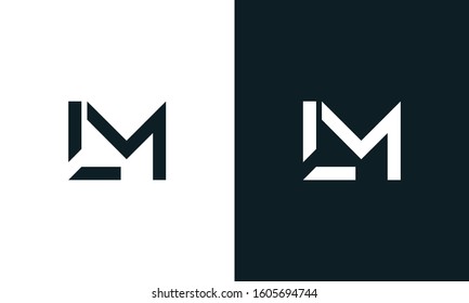 Modern abstract minimalist letter LM logo. This logo icon incorporate letter L and M in the creative way.