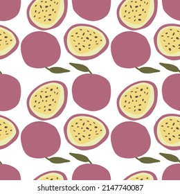 Modern Abstract Minimalist Passion  Fruit Seamless Pattern Background