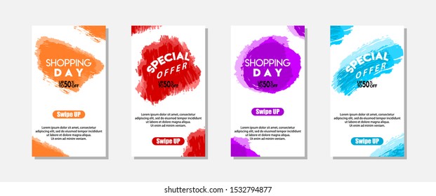 Modern abstract mobile sale banners. Sale banner template design, Shopping day and special offer vector illustration