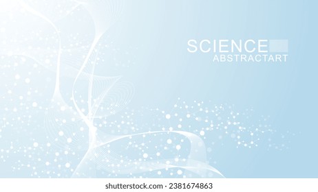 Moderne abstrakte Molekülstruktur für Wissenschaft oder medizinischer Hintergrund. Visualisierung von DNA-Helix oder Atomen. Abstrakter abstrakter Hintergrund der molekularen Welle. Vektorgrafik