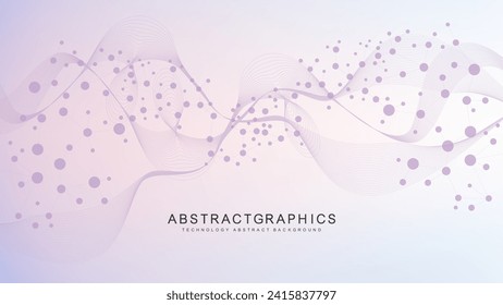 Estructura moderna de moléculas abstractas para ciencia o formación médica. visualización del hélice del ADN o del átomo. Fondo abstracto de flujo de onda molecular. Ilustración del vector