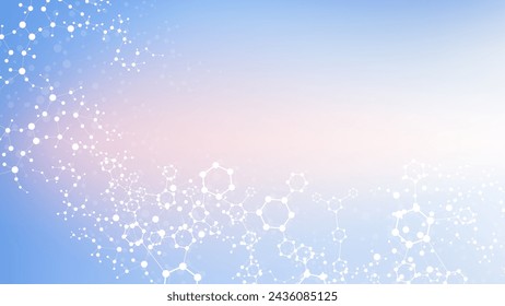 Estructura de moléculas abstractas modernas para la ciencia o el fondo médico. Visualización de hélices de ADN o átomos. Fondo abstracto del flujo de onda molecular. Ilustración de vector