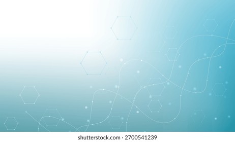Estructura abstracta moderna de las moléculas para la ciencia o el fondo médico. Hélice de ADN o visualización atómica. Fondo abstracto de flujo de onda molecular. ilustración