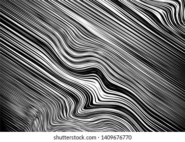 Modern abstract monochrome background of thin as hair lines. Vector illustration