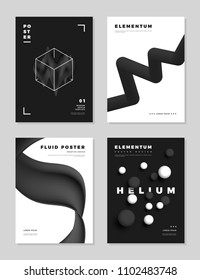 Modern abstract monochrome cover design templates. Vector illustration Eps 10.
