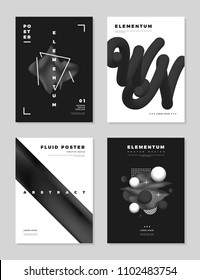 Modern abstract monochrome cover design templates. Vector illustration Eps 10.