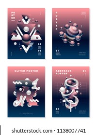 Modern abstract monochrome cover design templates set. Vector illustration Eps 10.