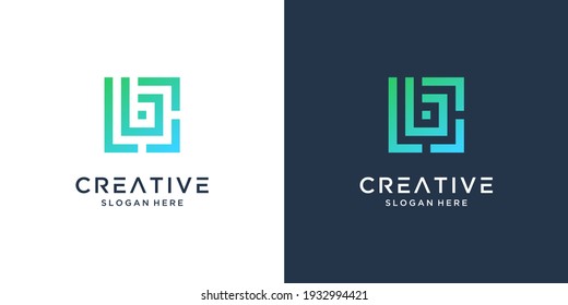 Modern abstract monogram letter B logo design