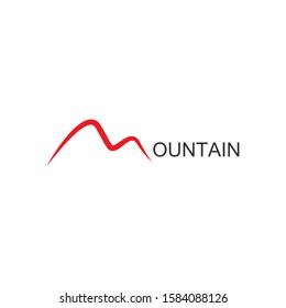 modern abstract mountain logos with simple line art designs. with red texture. white isolated. modern template. vector illustration